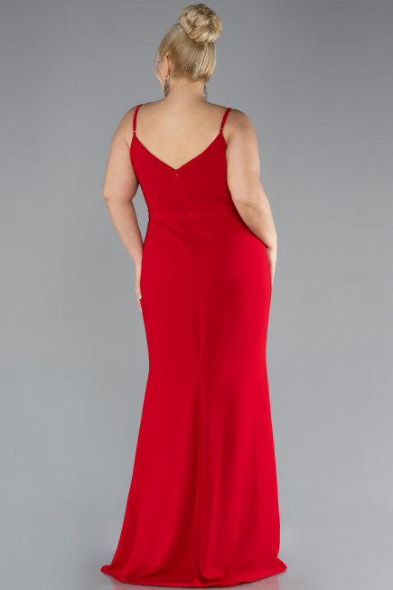 Robe Grande Taille Longue Rouge ABU4300