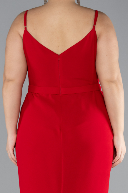 Robe Grande Taille Longue Rouge ABU4300