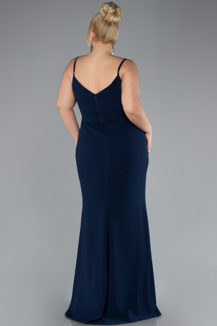 Robe Grande Taille Longue Bleu Marine ABU4300