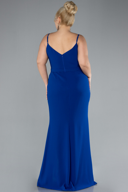 Robe Grande Taille Longue Bleu Saxe ABU4300