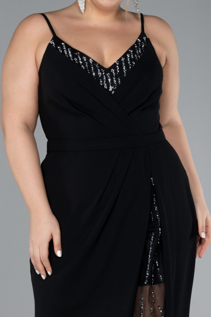 Robe Grande Taille Longue Noir ABU4300