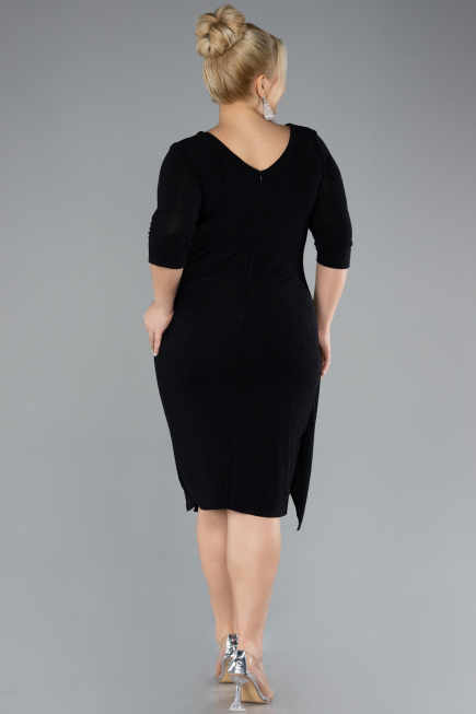 Robe De Invitation Grande Taille Midi Noir ABK1950