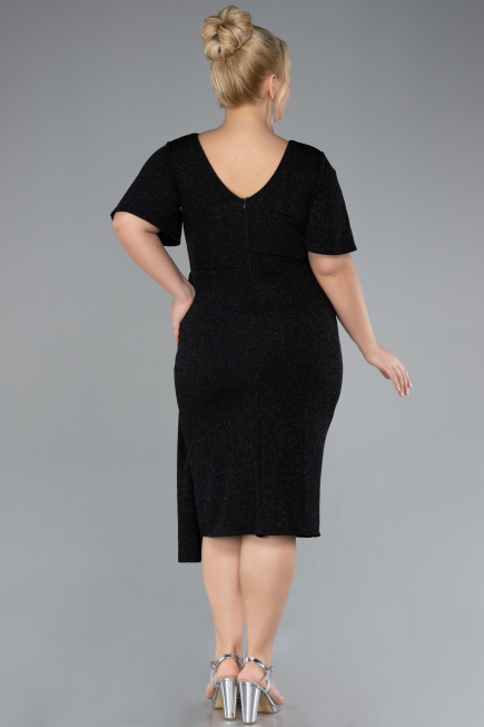 Robe De Invitation Grande Taille Midi Noir ABK2146