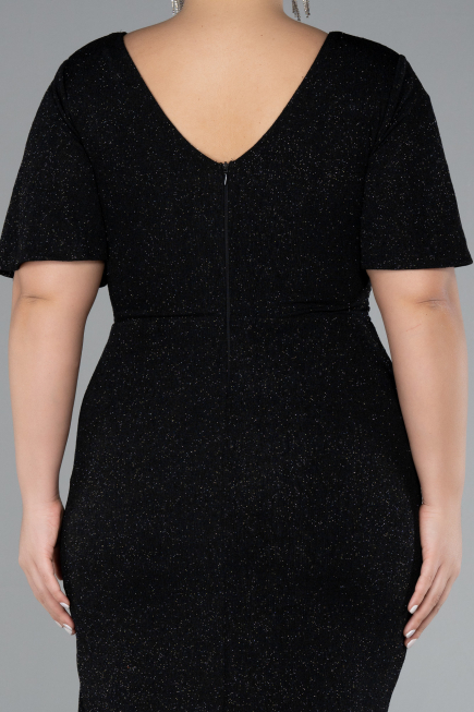 Robe De Invitation Grande Taille Midi Noir ABK2146