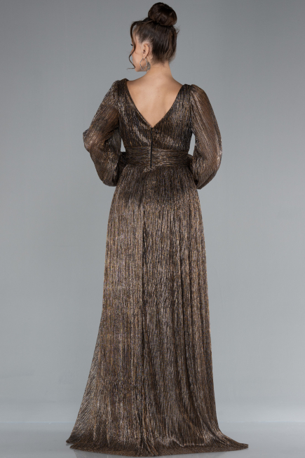 Robe de Soirée Longue Cuivre ABU2905