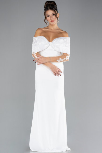 Robe de Soirée Longue Blanc ABU4343