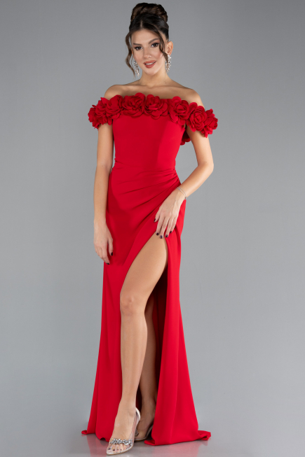 Robe Queue de Poisson Longue Rouge ABU4335