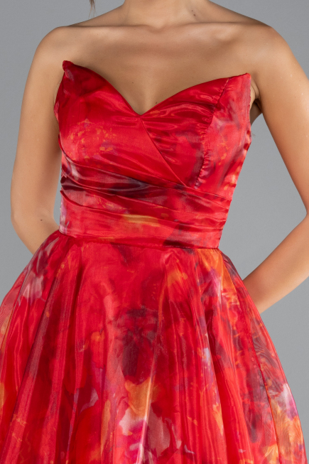 Robe de Soirée Longue Rouge ABU4336