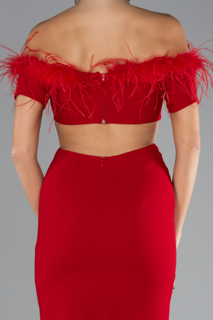 Robe de Soirée Longue Rouge ABU3602