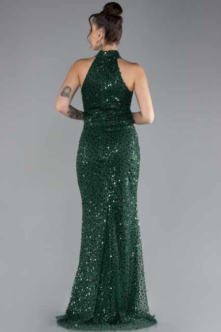 Robe de Soirée Longue Squameuse Émeraude ABU4376