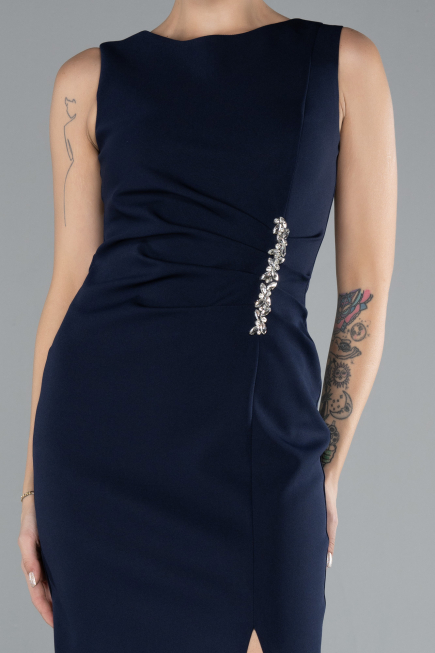 Robe De Soirée Midi Bleu Marine ABK2169