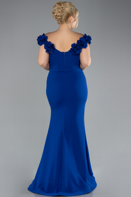 Robe de Soirée Longue Bleu Saxe ABU4387
