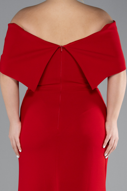 Robe De Soirée Grande Taille Longue Rouge ABU3945