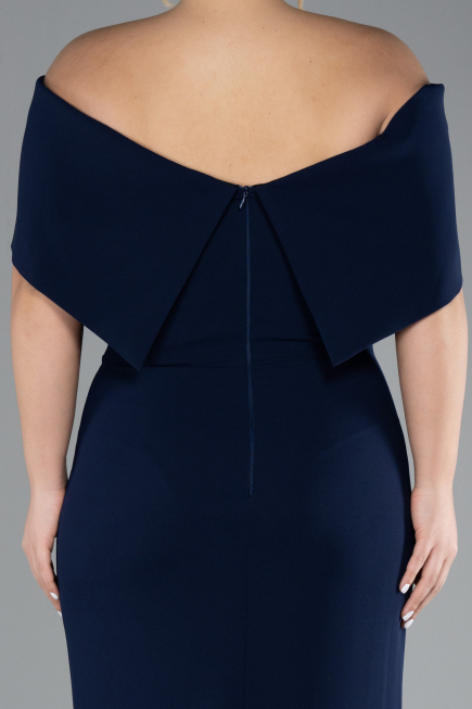 Robe De Soirée Grande Taille Longue Bleu Marine ABU3945