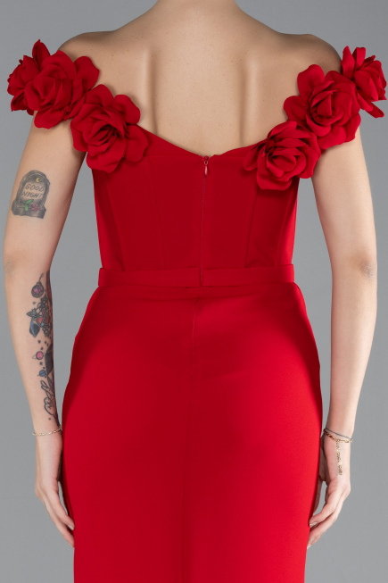 Robe de Soirée Longue Rouge ABU4387