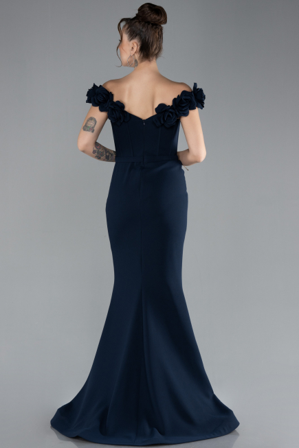 Robe de Soirée Longue Bleu Marine ABU4387