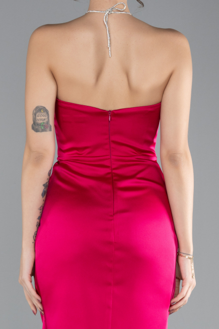 Robe de Cérémonie Mini Satin Fushia ABK2175