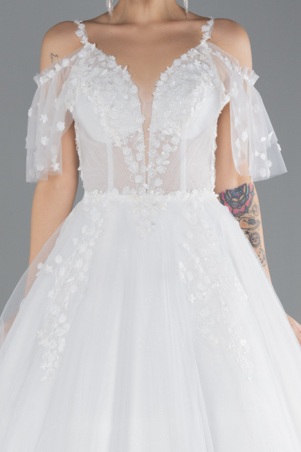 Robe de Mariée Grande Taillev Longue Blanc ABU4451