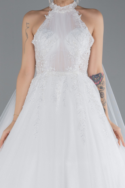 Robe de Mariée Grande Taillev Longue Blanc ABU4488