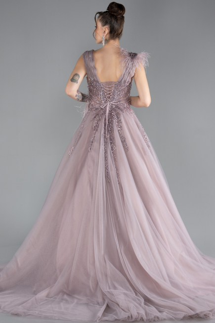 Robe Haute Couture Longue Couleur Rose ABU4433
