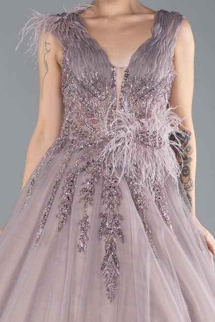 Robe Haute Couture Longue Couleur Rose ABU4433