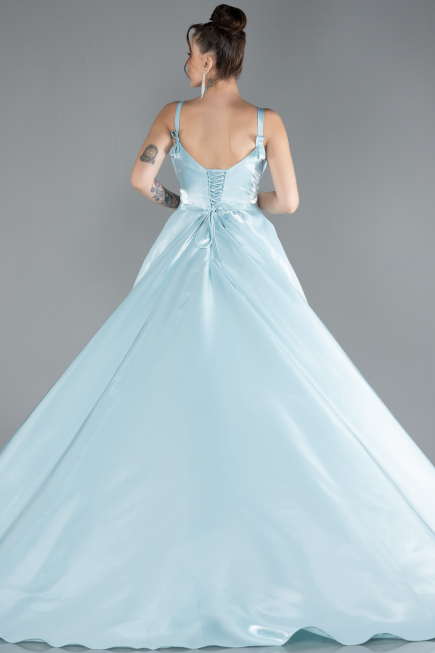 Robe De Soirée De Créateur Longue Satin Menthe ABU4448