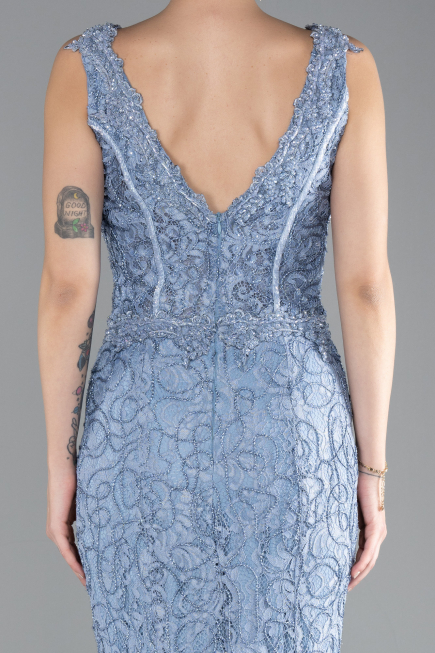 Robe Queue de Poisson Longue Lacé Indigo ABU4493
