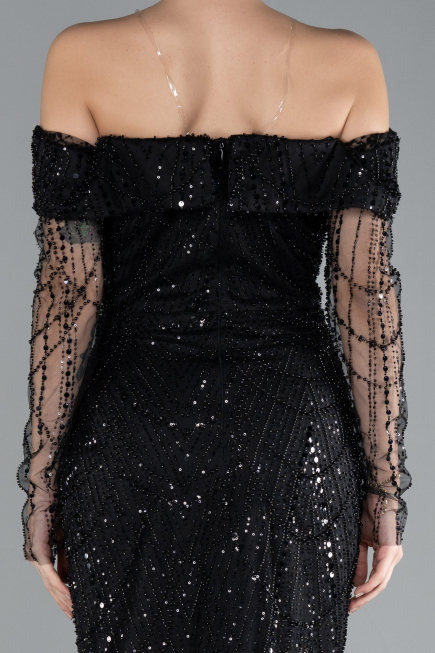 Robe Queue de Poisson Longue Noir ABU4521