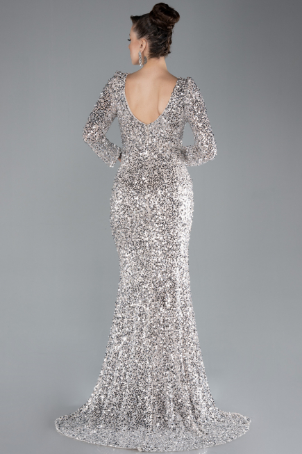 Robe de Soirée Longue Beige ABU4512