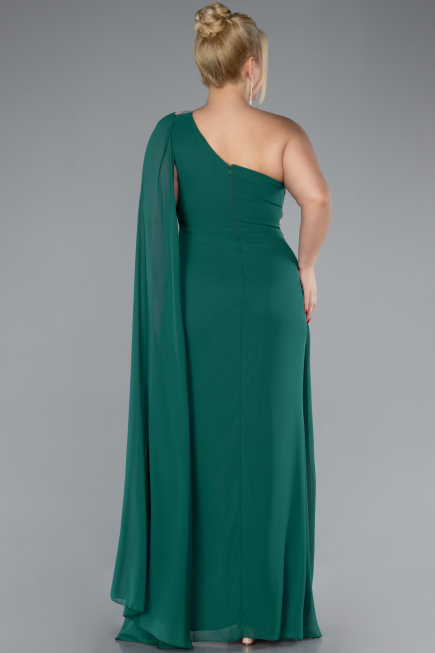 Robe Grande Taille Longue Mousseline Émeraude ABU4407