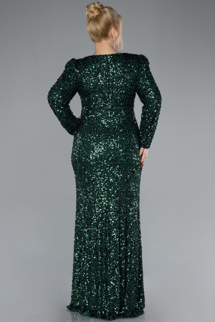Robe De Fiançailles Grande Taille Squameuse Longue Émeraude ABU4373