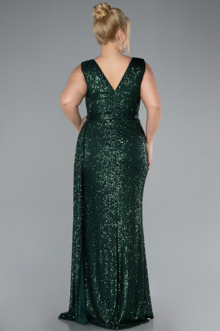 Robe De Soirée Grande Taille Squameuse Longue Vert ABU3194