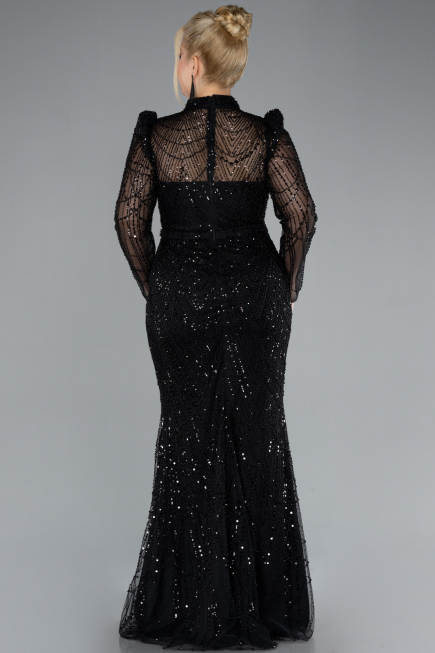 Robe Queue de Poisson Longue Noir ABU4526