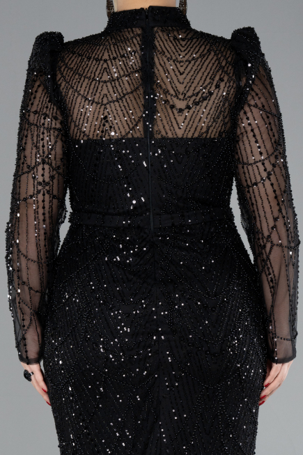 Robe Queue de Poisson Longue Noir ABU4526