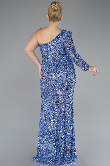 Robe De Fiançailles Grande Taille Longue Indigo ABU4404
