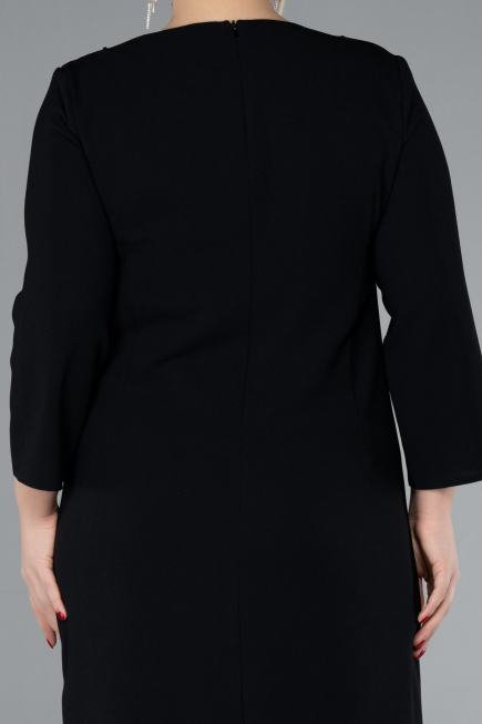 Robe De Invitation Grande Taille Midi Noir ABK2197