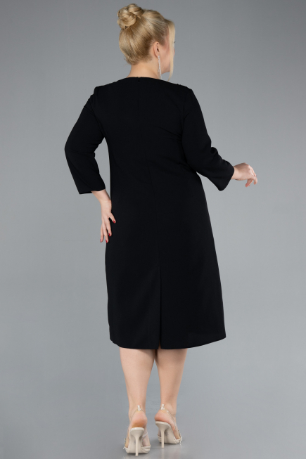 Robe De Invitation Grande Taille Midi Noir ABK2197