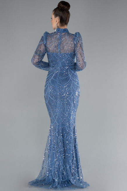 Robe Queue de Poisson Longue Indigo ABU4526