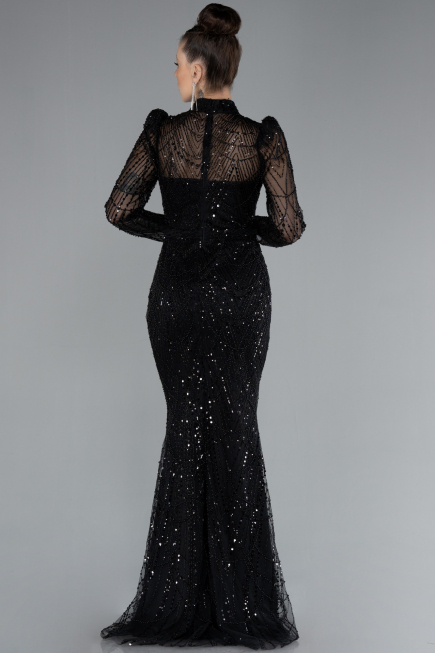 Robe Queue de Poisson Longue Noir ABU4526