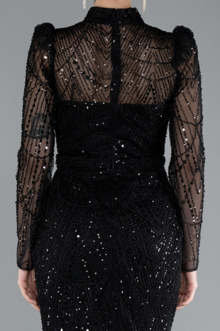 Robe Queue de Poisson Longue Noir ABU4526