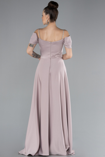Robe de Soirée Longue Satin Vison ABU4531