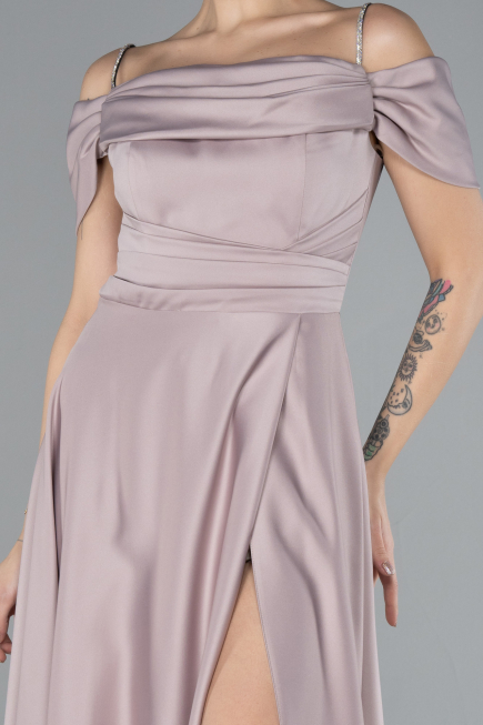 Robe de Soirée Longue Satin Vison ABU4531