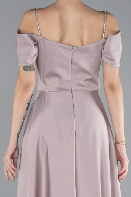 Robe de Soirée Longue Satin Vison ABU4531