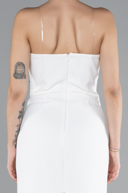Robe de Cérémonie Courte Blanc ABK2211
