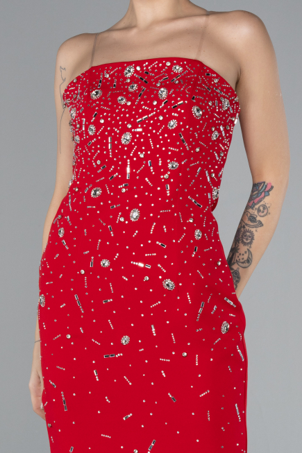 Robe de Cérémonie Courte Rouge ABK2211