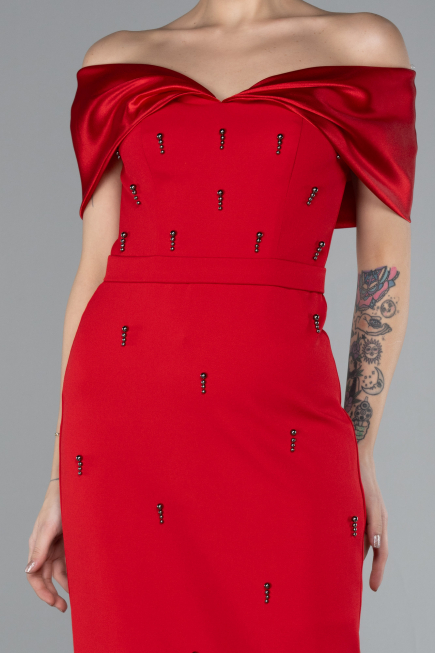 Robe De Soirée Midi Rouge ABK2212