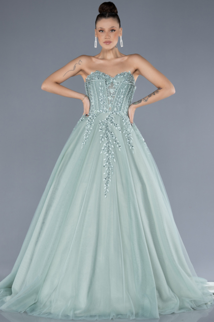 Robes De Soirée Grande Taille Longue Menthe ABU4465