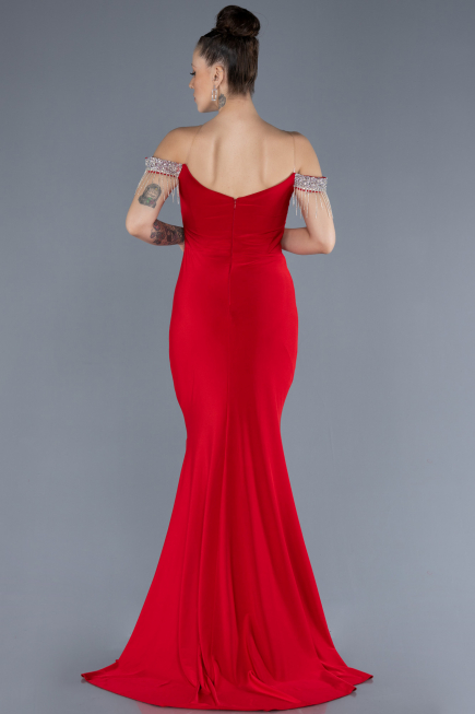 Robe de Soirée Longue Rouge ABU4553