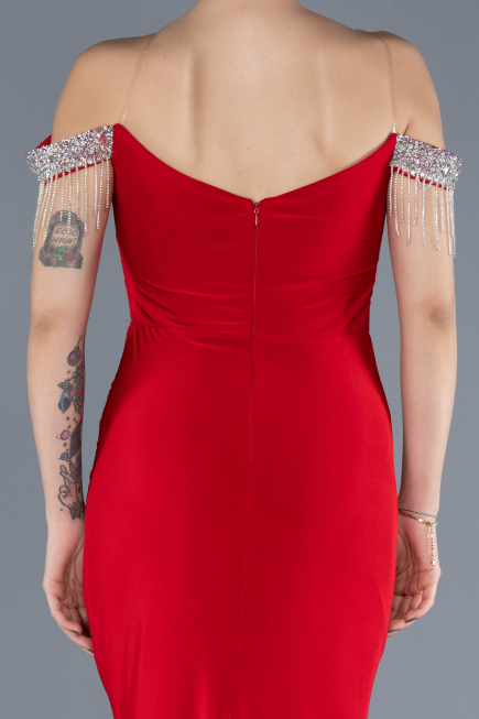 Robe de Soirée Longue Rouge ABU4553