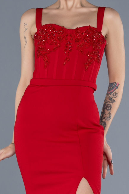 Robe de Soirée Longue Rouge ABU3345